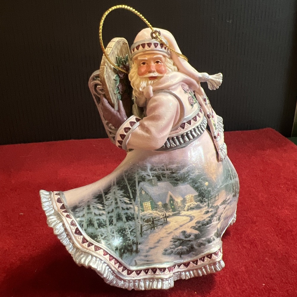 Ashton drake old world Santa Thomas Kinkade winter path of‎ welcome ornament